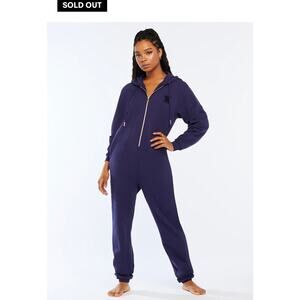 0153 Savage X Fenty Forever Savage Hooded Onesie Navy Blue L NWT